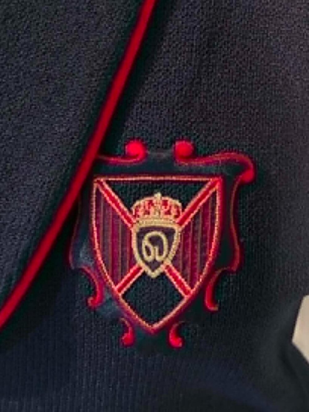 Vintage St John's CREST LOGO Knit Blazer Jacket Emblem Military Style
